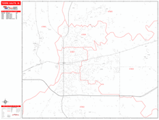 Terre Haute Digital Map Red Line Style